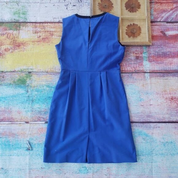 Kate Spade Cobalt Blue Arie Cotton Blend Pleated Mini Sheath Dress 12 - Picture 7 of 10